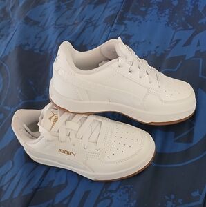 Puma Classic White Sneakers with Gold Accents
